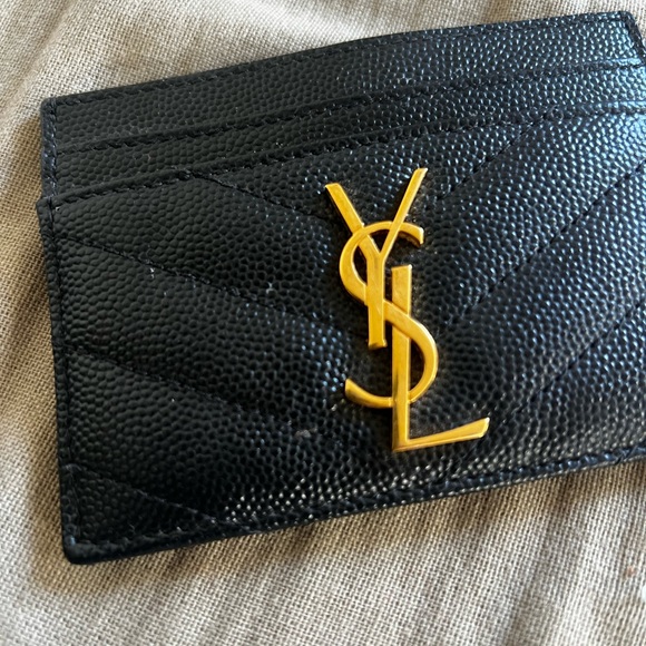 Saint Laurent YSL Quilted Leather Cassandre Matelasse Card Case Holder Wallet - Picture 10 of 15